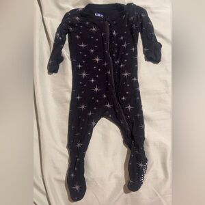 Kickee Pants black star footed onesie